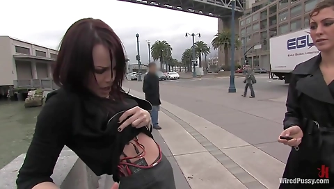 Hot blonde's anal with a milf and kari