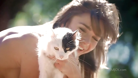 Sexy brunette hair in hot tub