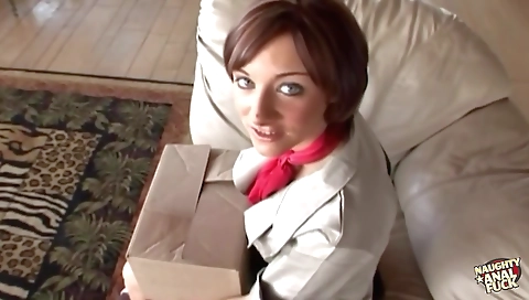 Sexy brunette hair with huge boobs and fucked